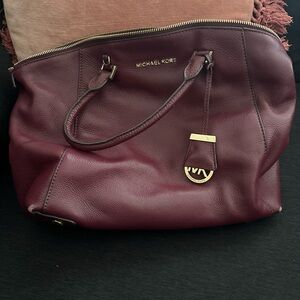 Michael Kors Burgundy Leather Tote Bag